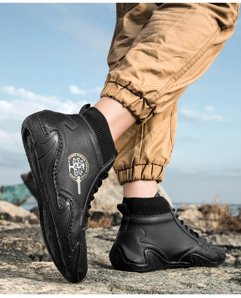 跨境爆款袜子口切尔西靴独立站大码男鞋高帮男士休闲鞋子马丁靴详情25