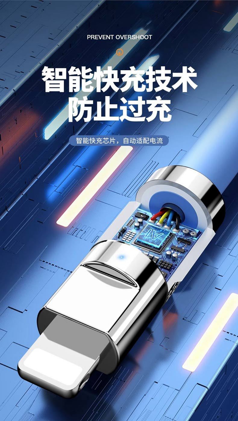 Customized 6A fast charging zinc alloy TPE liquid silicone MAX120W mobile phone charging cable for customers. Wholesale pic 8