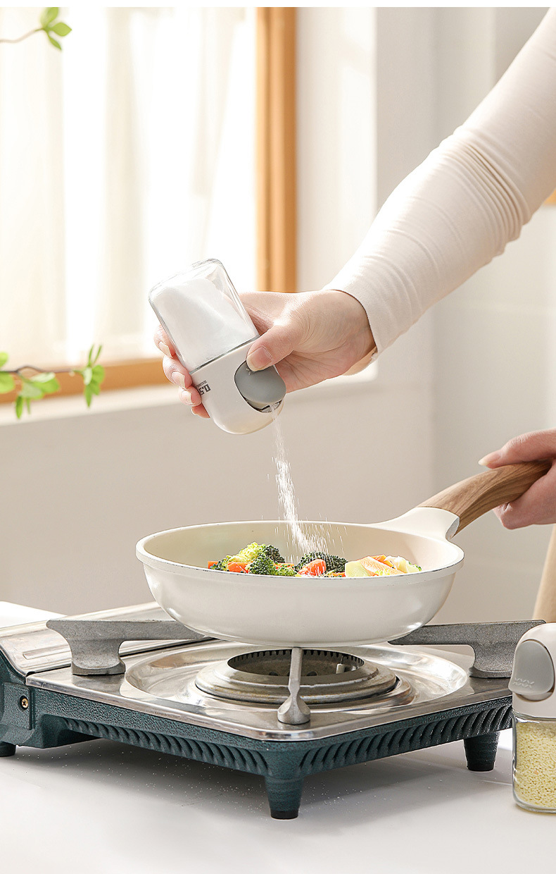 FaSoLa household sealed moisture-proof quantitative salt jar, seasoning jar, kitchen salt sprinkling quantity control glass seasoning bottle, seasoning box pic 14