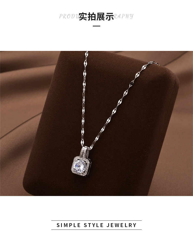 跨境新款钛钢项链女简约时尚个性奢华热卖款女锁骨链饰品现货批发详情6