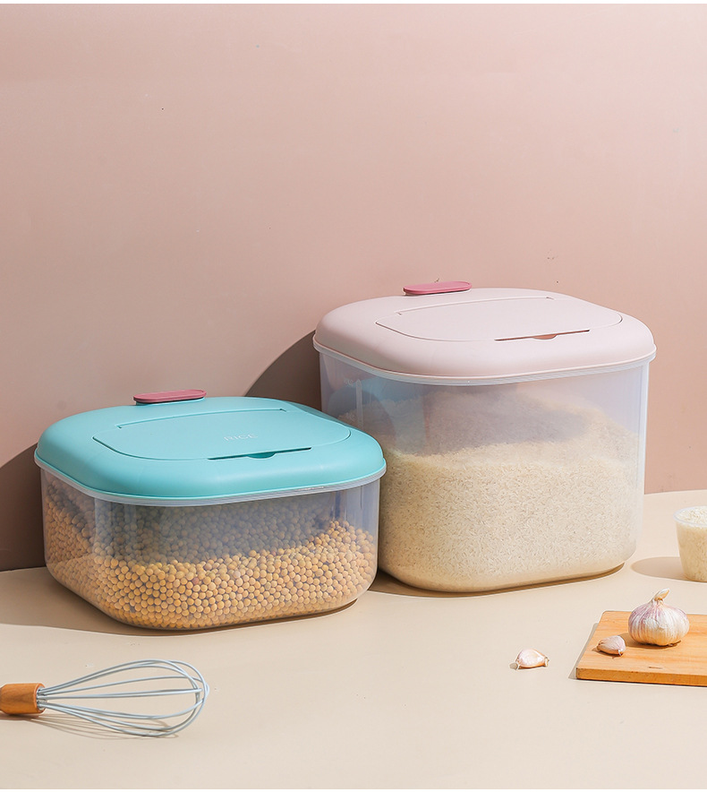 Rice bucket kitchen moisture-proof 20-jin plastic rice jar storage box, 12-jin insect-proof rice flour storage box, rice box, 01012-337 pic 14
