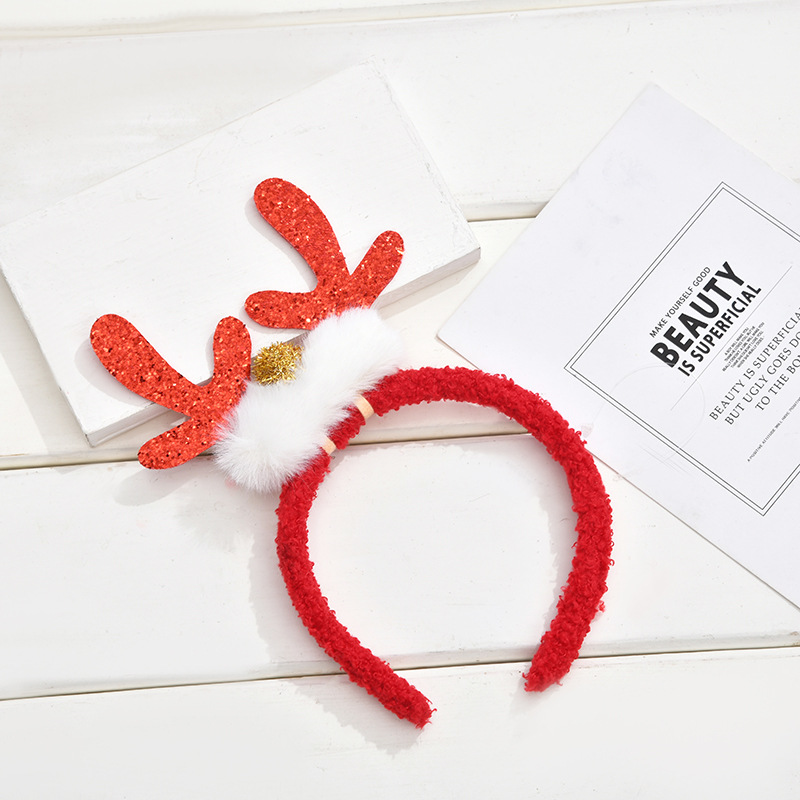 Christmas hairband, antler snowman, cute headband, Christmas hairpin, face wash makeup headband, hair pressing, hair accessory wholesale pic 9
