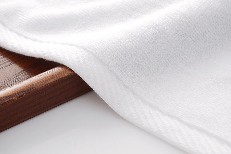 Factory direct supply of 120g thickened white towels with logo embroidery, high-quality 32-ply all-cotton white hotel and guesthouse towels pic 14