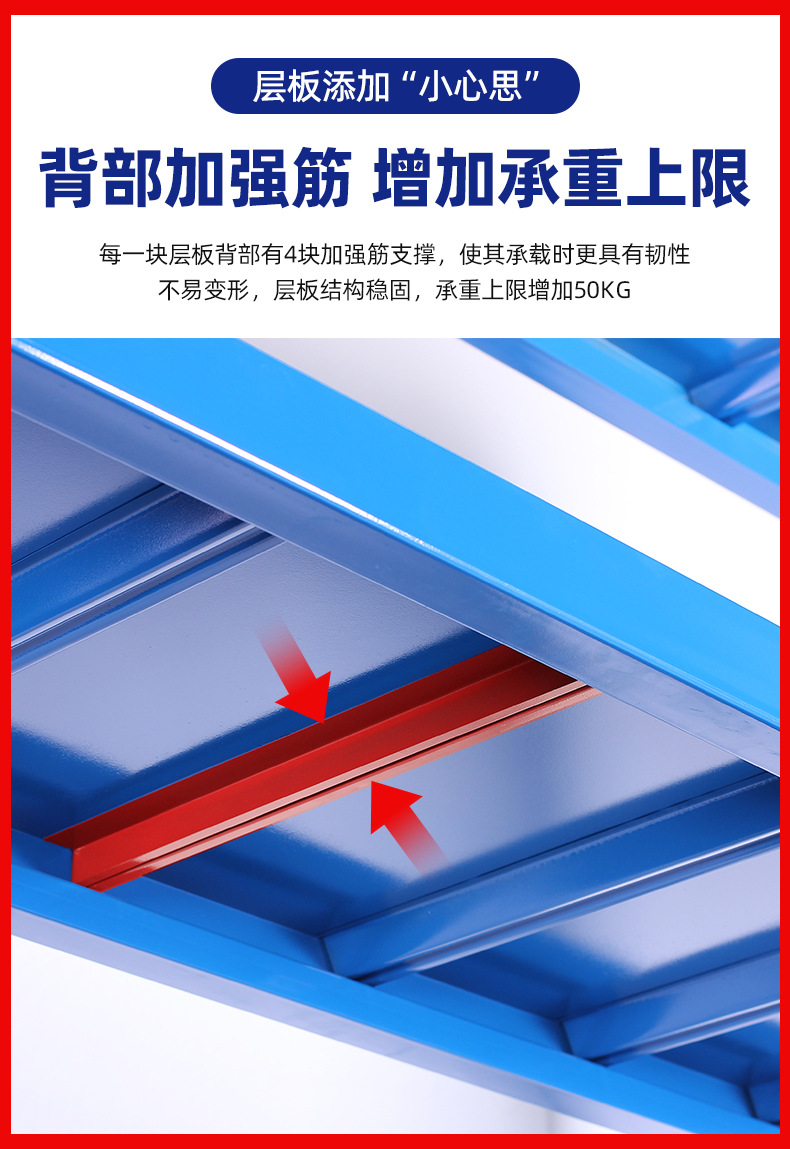 货架加厚仓库货架五金库房储物架可调节多层置物架重型仓储展示架详情6