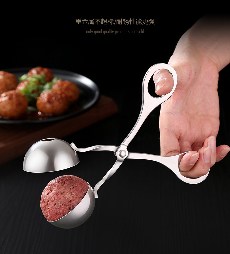 Stainless steel 304 meatball tongs, meatball makers, food tongs, meatball makers, household soup ball tongs, kitchen tools pic 4