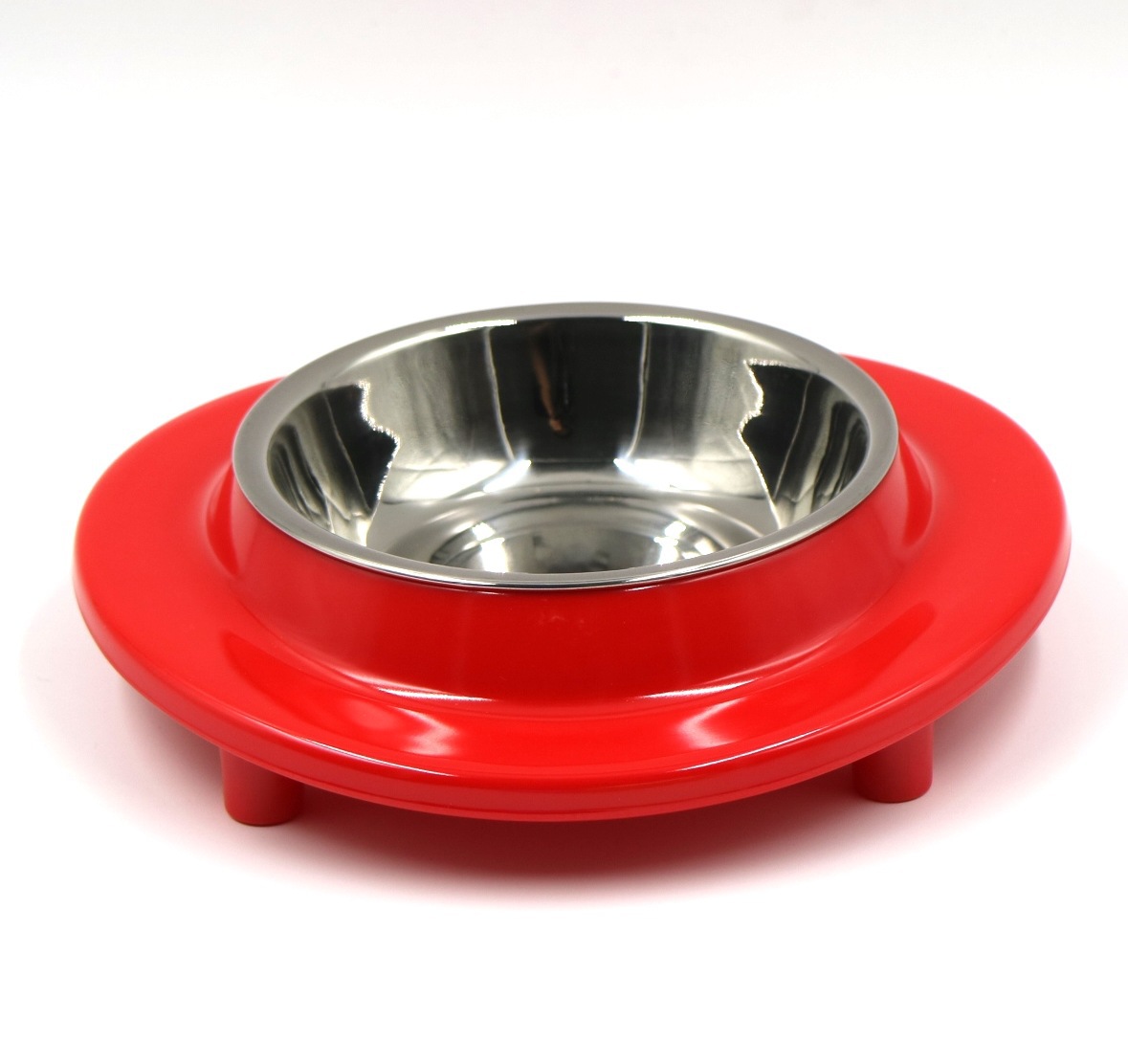 The manufacturer offers wholesale of new solid-color round melamine two-in-one stainless steel dog bowls in stock pic 10