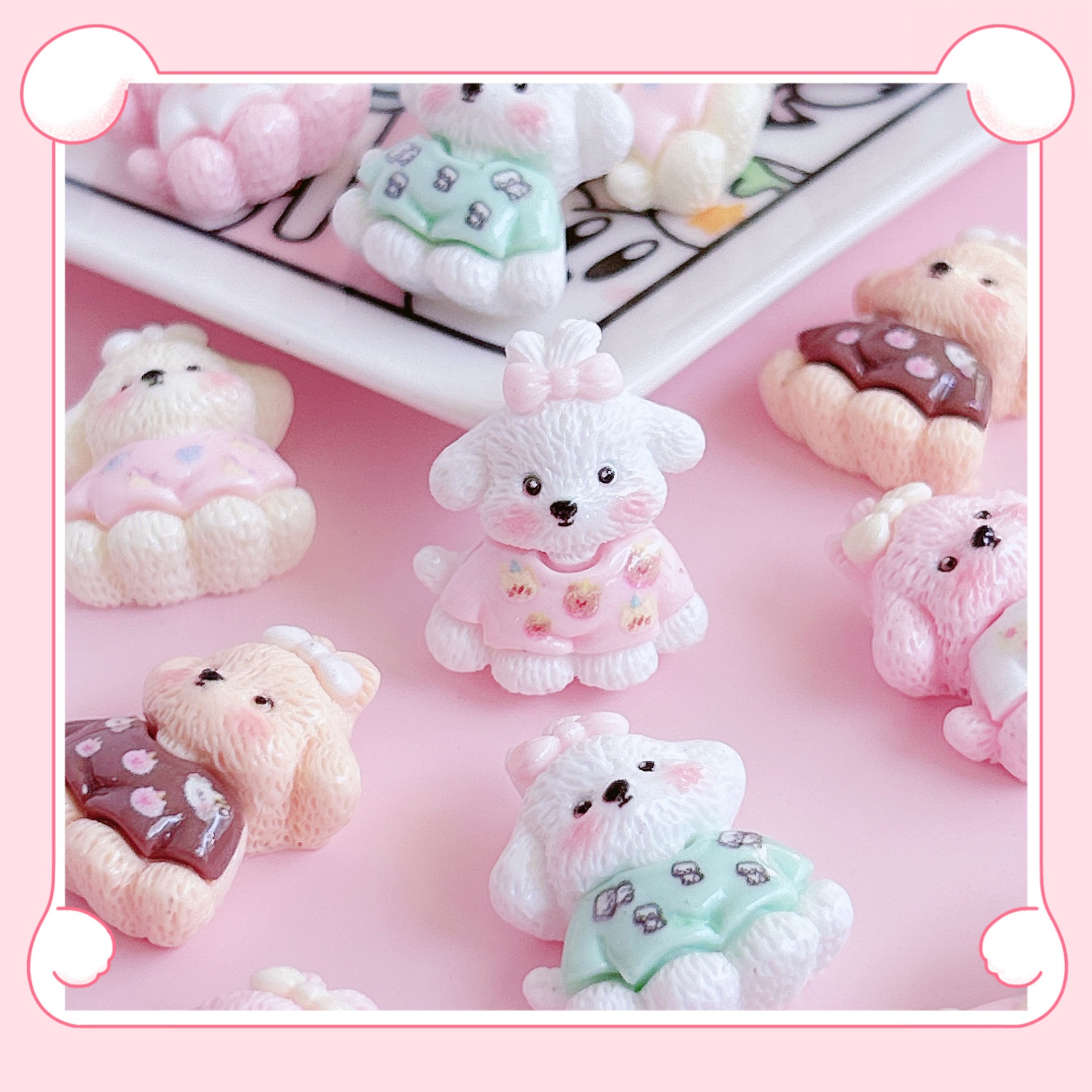 想念可爱蝴蝶结狗狗宠物卡通动物diy饰品发饰配饰贴手作挂饰材料详情16