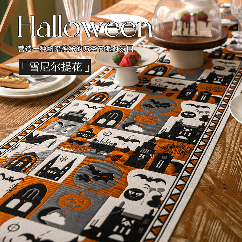 花期 跨境专供北欧简约时尚大方高级感风餐桌布长条布艺边柜盖巾装饰新款桌旗批发代发详情4