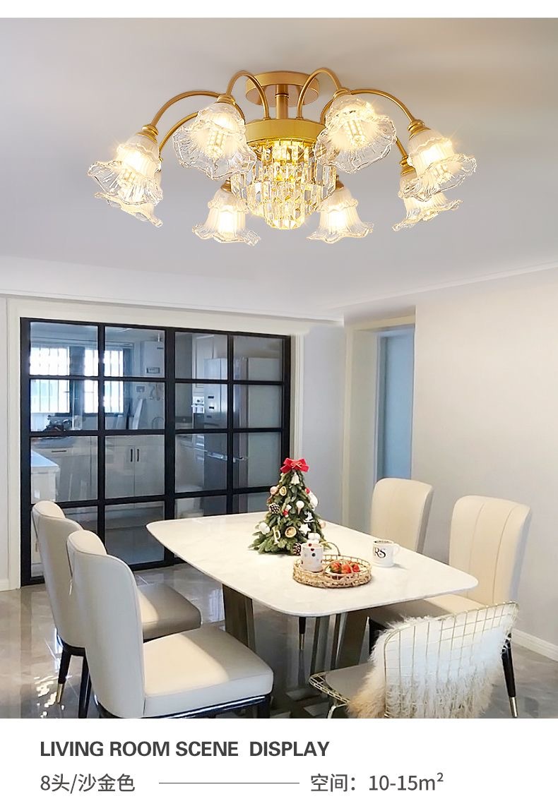 新款欧式客厅吊灯轻奢水晶灯美式大厅客厅灯家用简约餐厅卧室灯具详情9