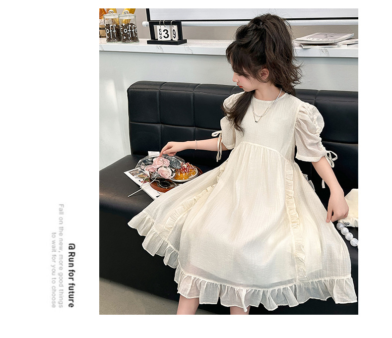 2024 New summer dress for girls, a sweet princess dress for older children, a stylish and sweet long dress for kids pic 13