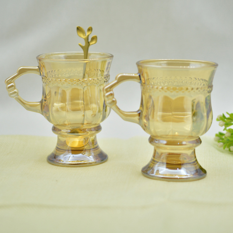 复古菱形红酒杯欧式浮雕创意彩色高脚杯加厚玻璃葡萄酒杯详情9