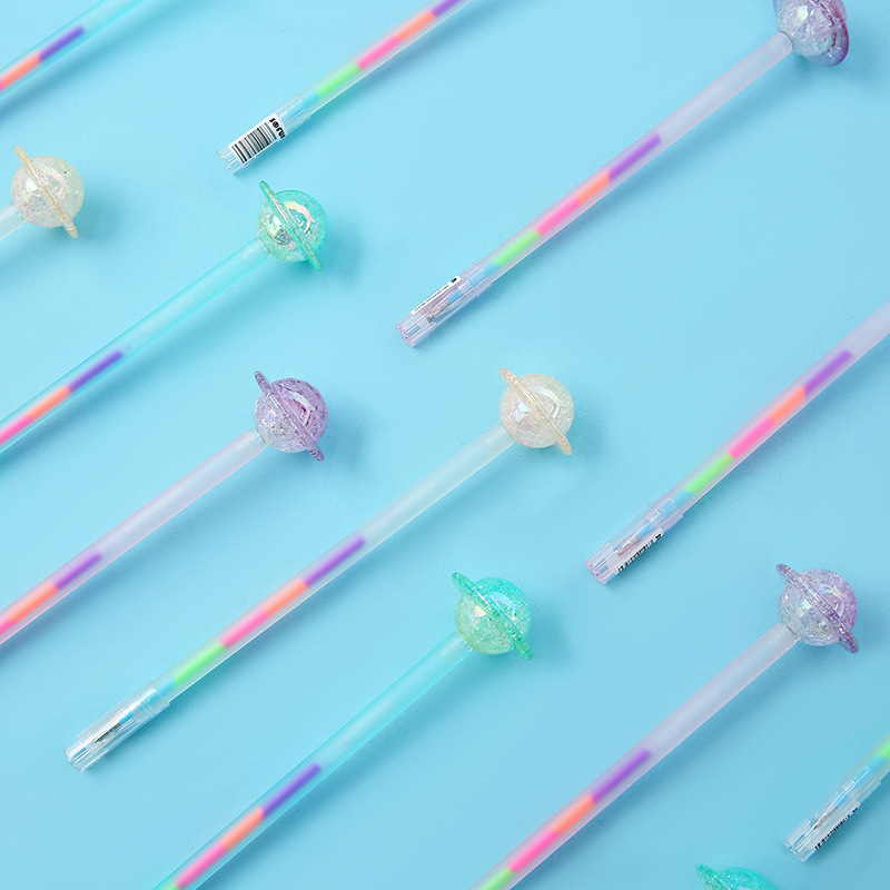 Wholesale of new creative stationery, rotating planet-shaped gel pens, and student quick-drying writing pens pic 4