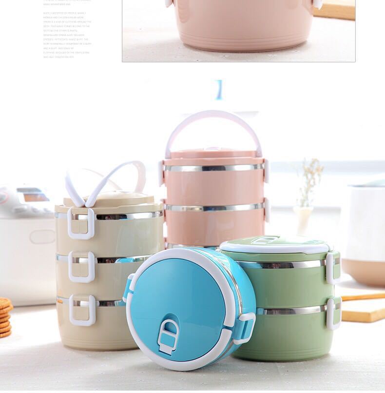 Stainless steel insulated lunch box, student lunch box, multi-layer compartments lunch box, large-capacity fresh-keeping box, sealed box pic 5