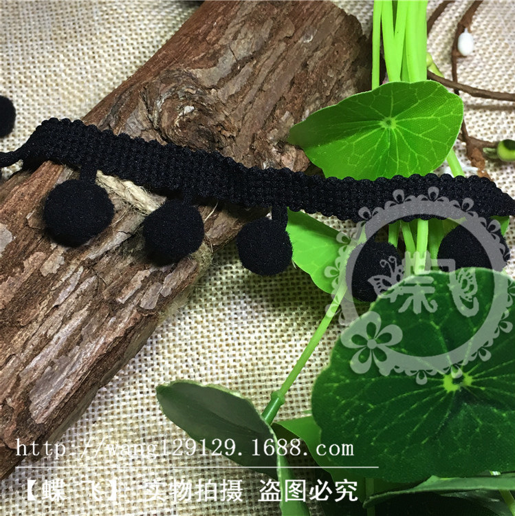 35个色现货供应1.3cm中直角毛球花边服装辅料三角球DIY手工花边辅料毛球详情49