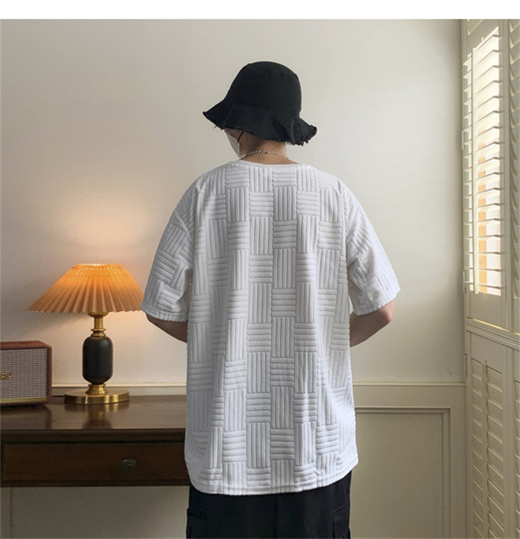 Summer short-sleeved T-shirt for men, Korean style loose and trendy, bf versatile, Hong Kong-style student simple round-neck five-quarter sleeve T-shirt pic 11