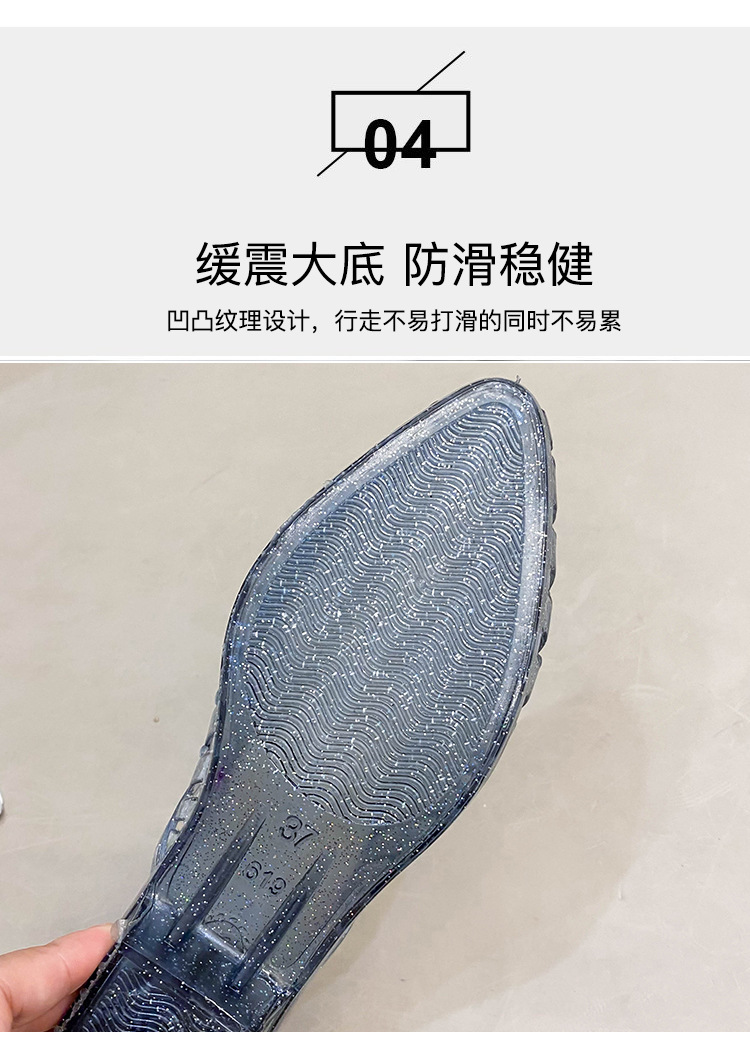 水晶凉鞋女款夏季外穿2024新款坡跟果冻鞋夏天洞洞鞋厚底透明女鞋详情8