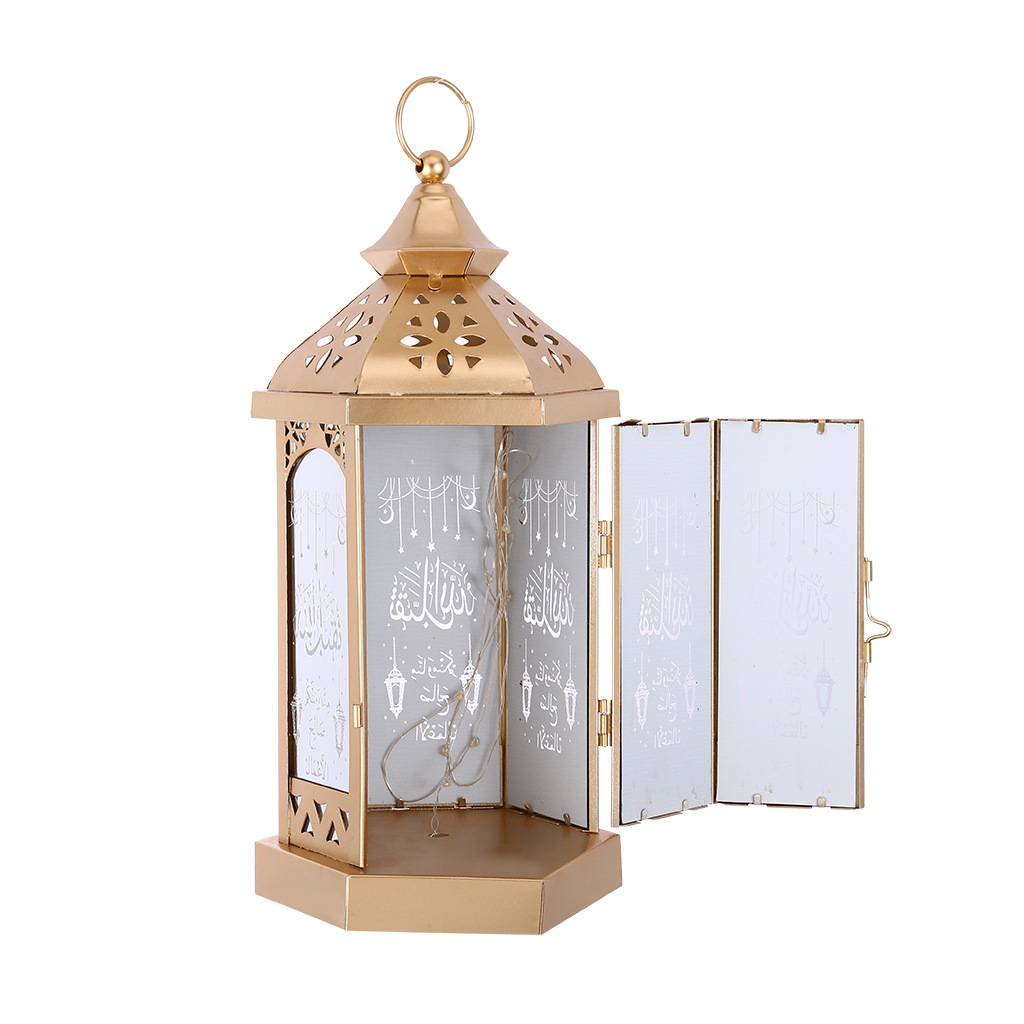 Ranadan Ramadan lantern, Eid al-Fitr ironwork metal display typhoon lantern handicraft, Arab lantern pic 12