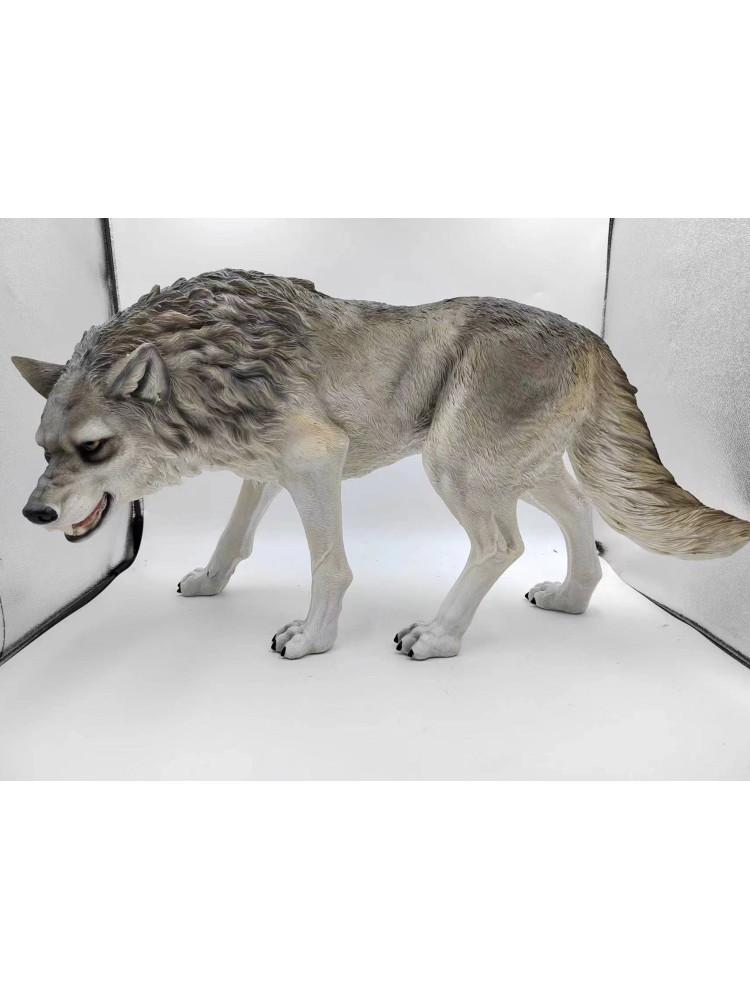 仿真小狼狗摆件  院装饰品美陈小狼狗动物雕塑盆栽树脂工艺品摆件详情8