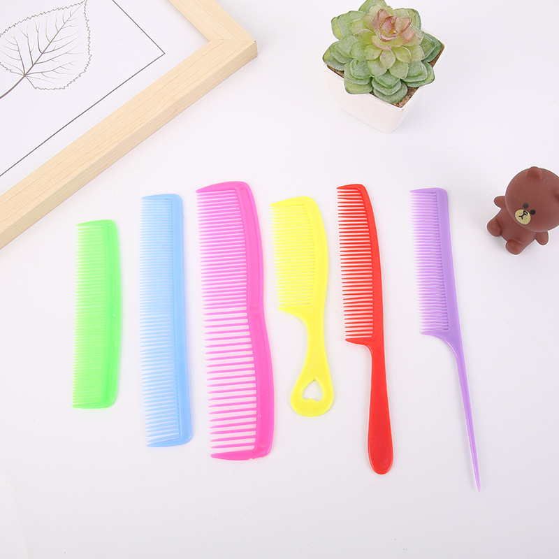 Wholesale 6-piece sets of colored combs, plastic combs, hair combs, pointed tail combs and flat combs are on sale at 2 yuan pic 3