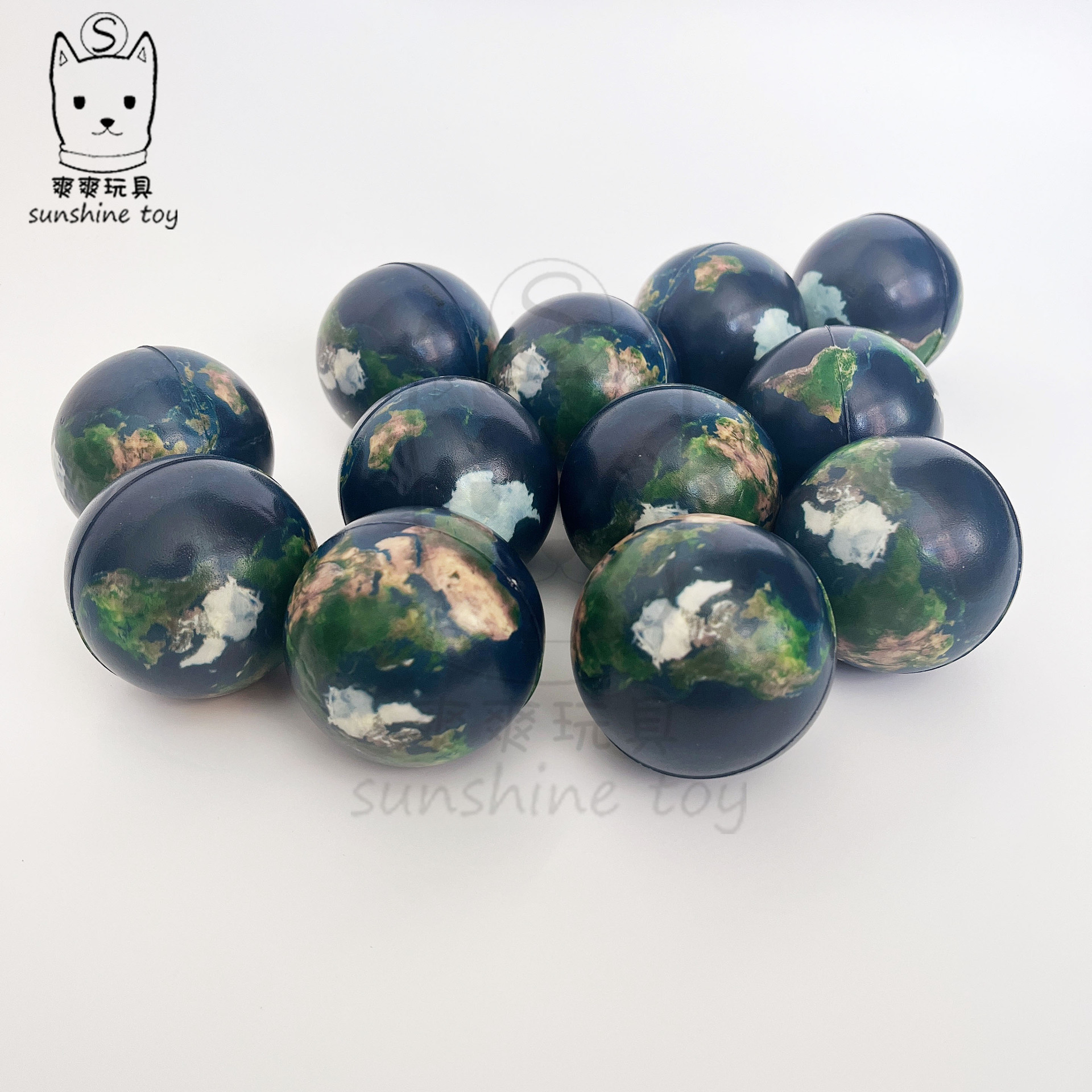Cross-border manufacturer 6.3cm foam pressure PU Earth Science and education toy gift solid pressure-reducing sponge satellite earth pic 3