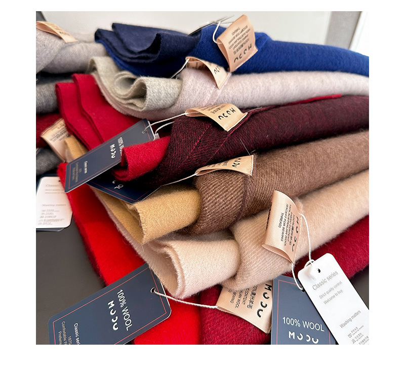 2023流苏拼色羊毛围巾双面披肩两用情侣外搭保暖围脖冬详情11