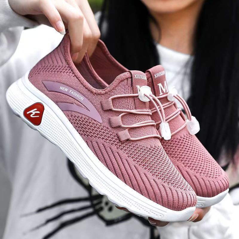 鞋子2024秋季新款女鞋休闲飞织妈妈鞋中老年软底运动鞋女士健步鞋详情2