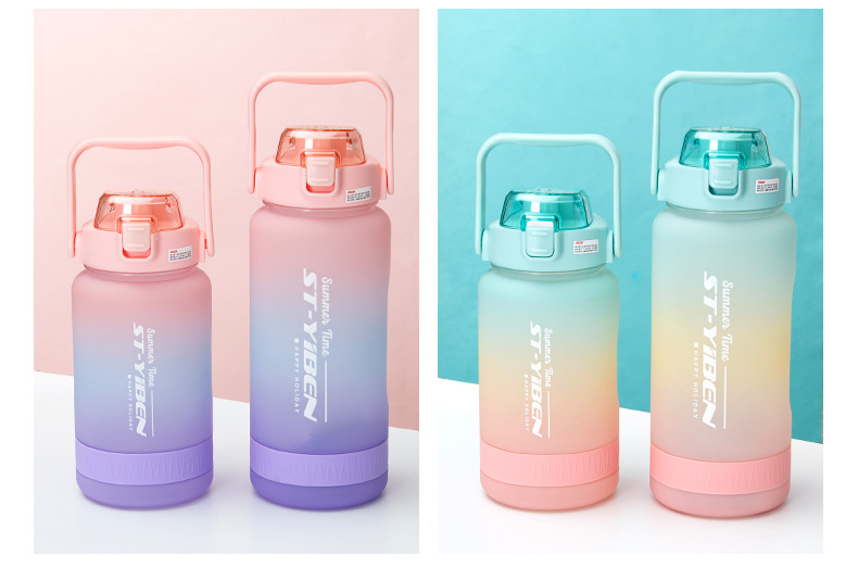 Yiben Chunxiang Space Cup, a creative double-mouthed, personalized gradient water cup, is a portable large-capacity plastic cup for outdoor sports pic 9