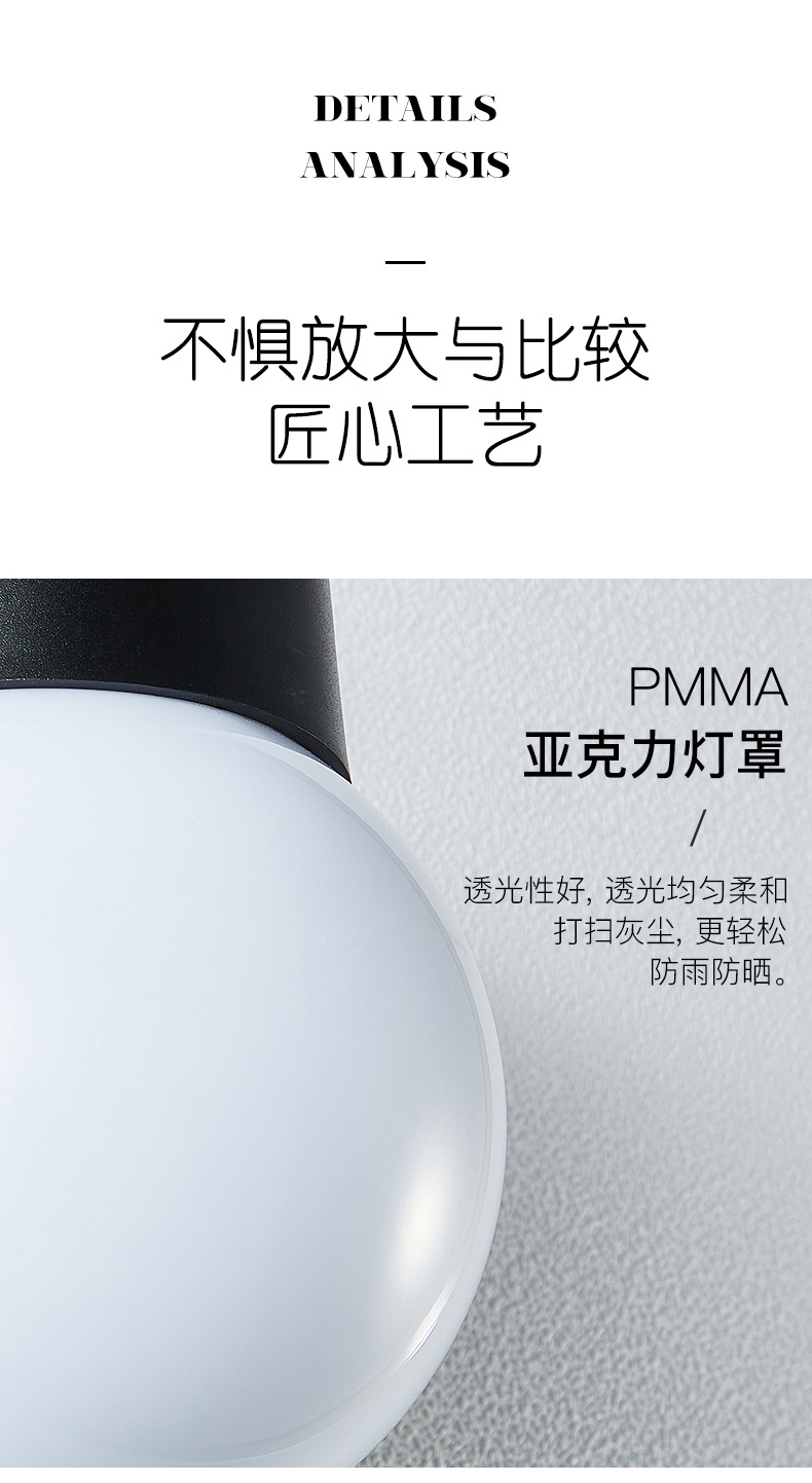 Waterproof led wall lamps, modern and simple bedside, bedroom, balcony, corridor, staircase and passageway lamps, creative spherical exterior wall lamps pic 4