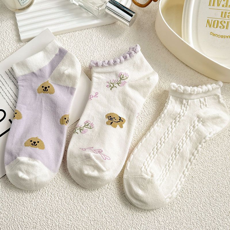 袜子地摊一件代发船袜女春夏花边短袜低腰浅口可爱少女学生袜百搭休闲潮袜一件代发详情9