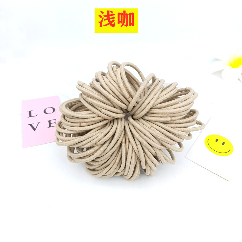 Wholesale of 4MM thick hair ties, colorful high-elasticity hair ties, rubber bands, basic hair bands and hair accessories from Europe and America pic 55