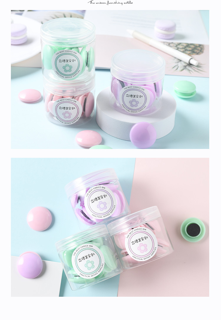 Lidemei Cultural and Creative Fresh Macaron Office Supplies Small Box, Long Tail clip, stapler, Paperclip binding set pic 23