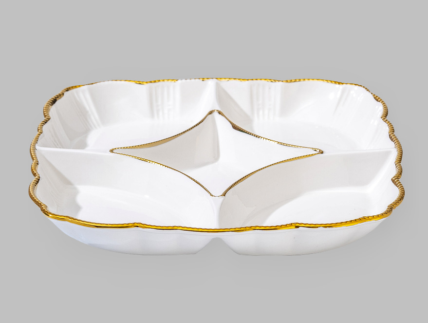 Wholesale of light luxury ceramic tableware sets, high-end gold-plated plates with gold edges pic 9