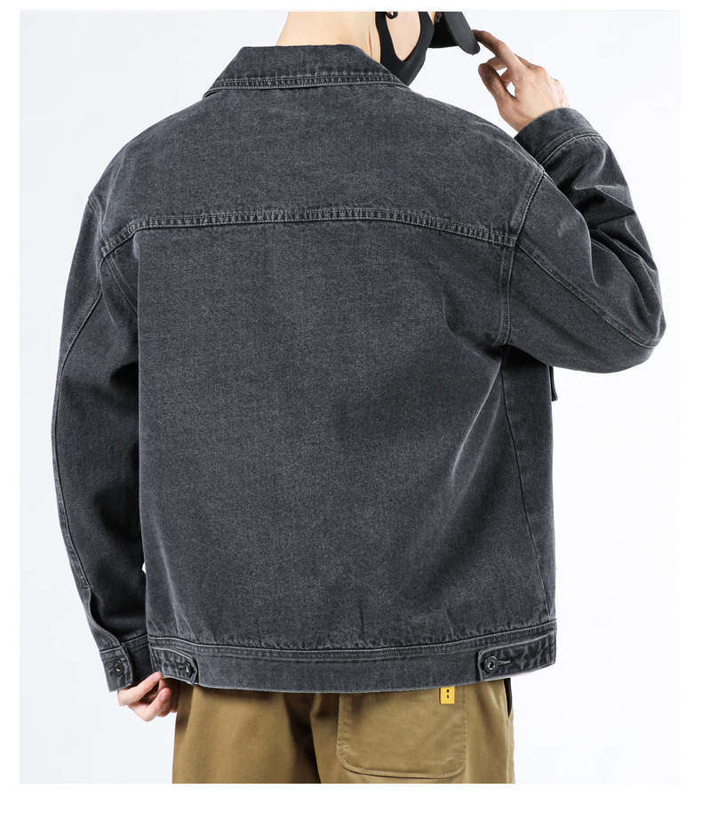 2023年秋季新款牛仔外套男士宽松潮牌帅气牛仔衣纯棉男工装夹克潮详情35
