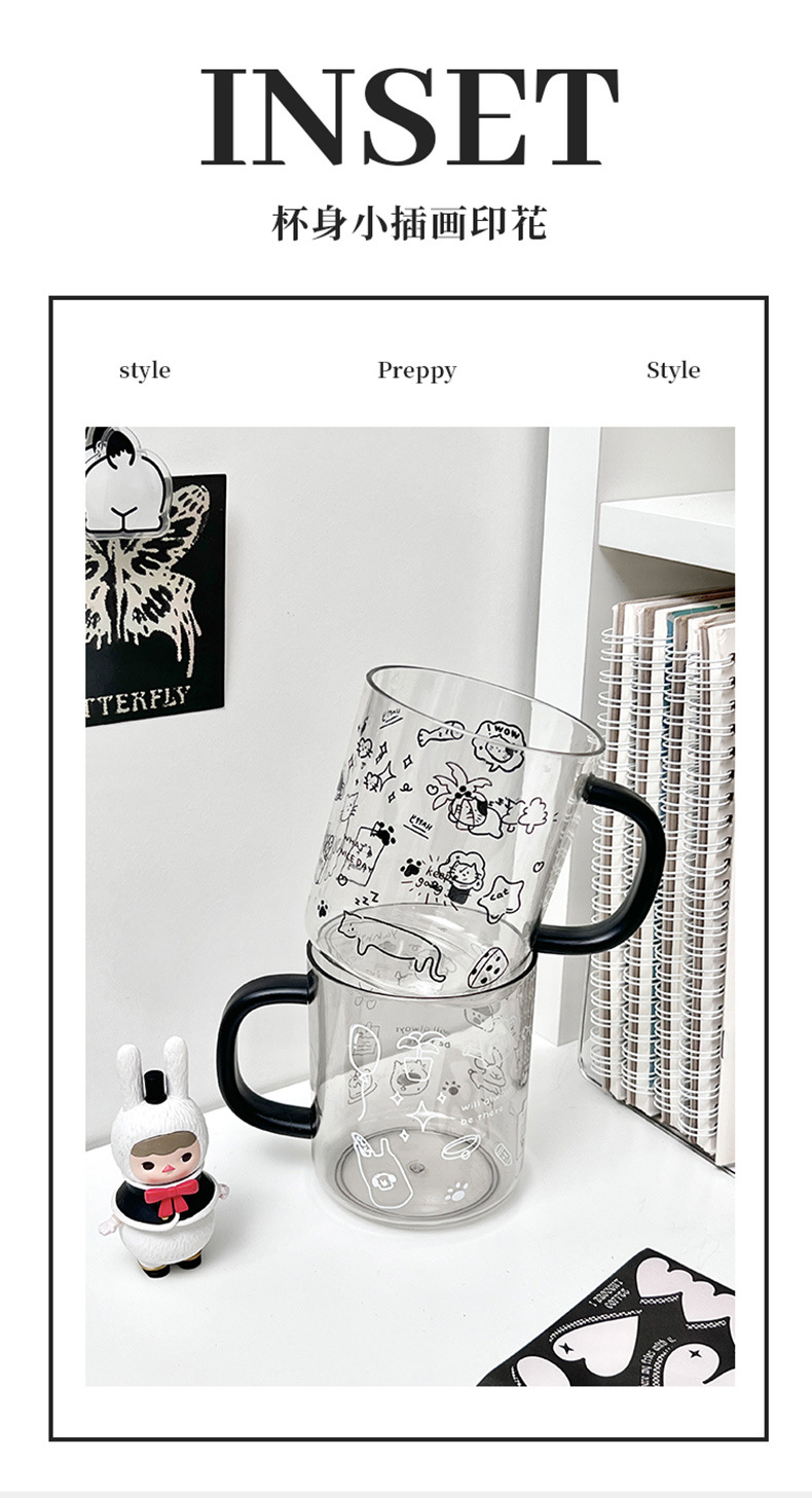 Cartoon cute mouthwash cup, creative transparent comic toothbrush cup, household toiletries cup, simple travel couple pic 4