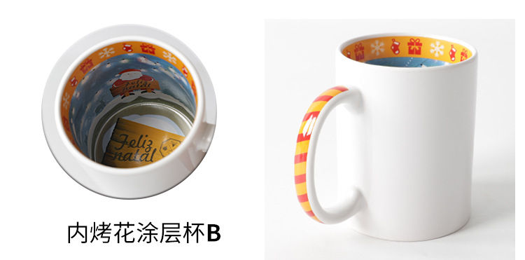 Heat-transferable cups with baked floral Christmas-coated ceramic cups, DIY cups, gifts for festivals pic 17