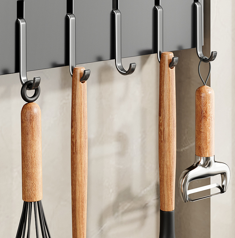 Multi-functional kitchen knife rack and storage rack 筷笼 integrated knife storage rack, wall-mounted household chopstick holder without drilling pic 21