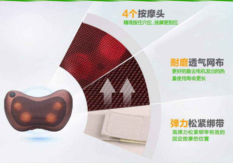 New car massage pillow, electric cervical massager, home infrared heating kneading shoulder and back massage headrest pic 13