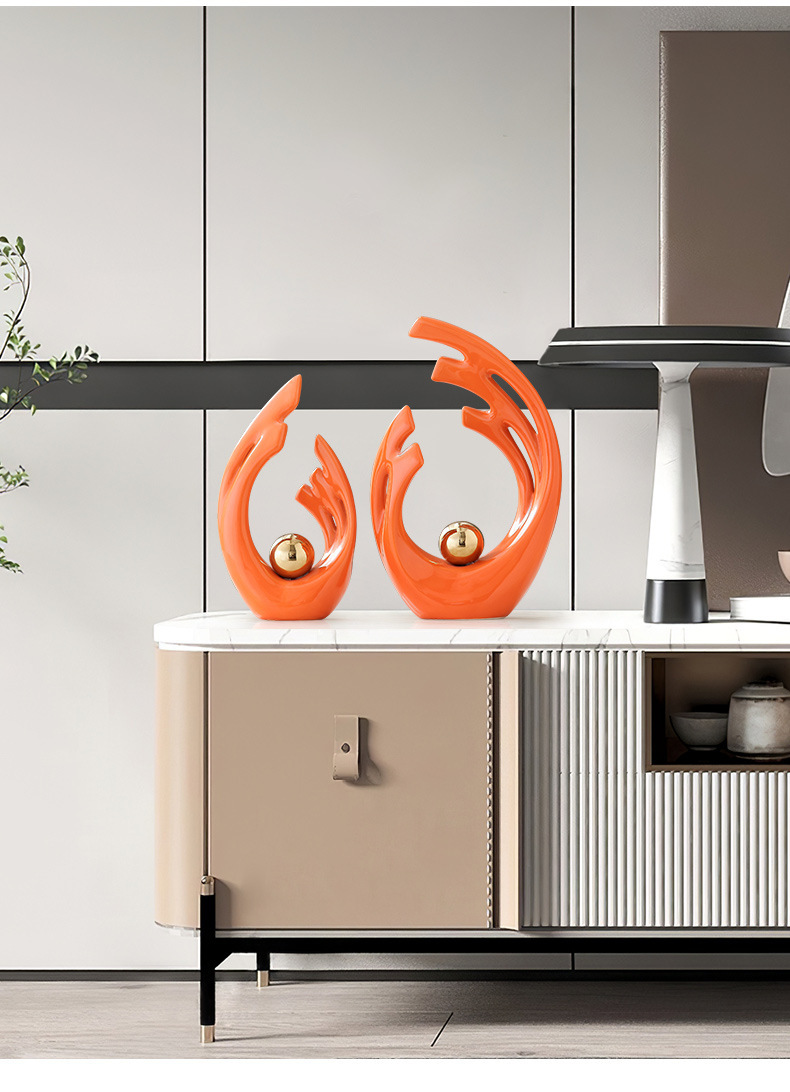 Modern, simple and fashionable design ornaments, creative and light luxury living room TV cabinet, shoe cabinet, entrance hall and antique display stand decoration and arrangement pic 9