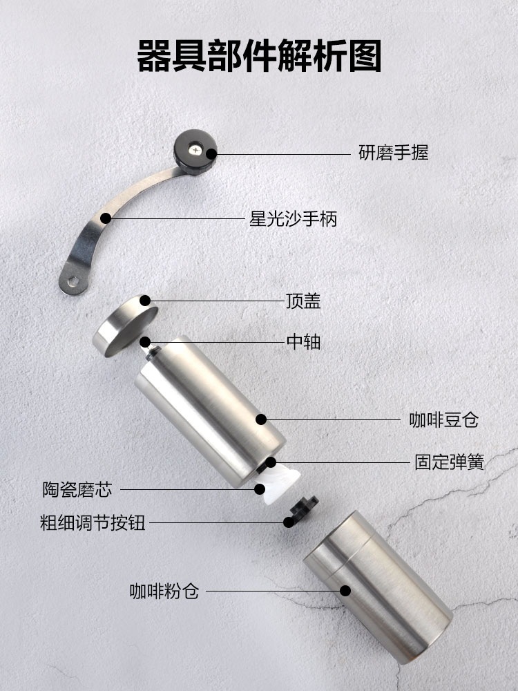 便携式不锈钢磨豆机家用手摇咖啡机手动咖啡磨豆机详情3