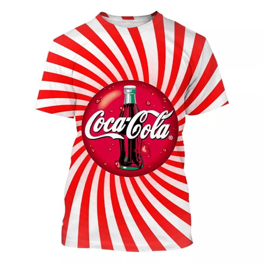 The latest summer bestseller is the Coca-Cola T-shirt with 3D digital printing, a fashionable and trendy loose short-sleeved top pic 11