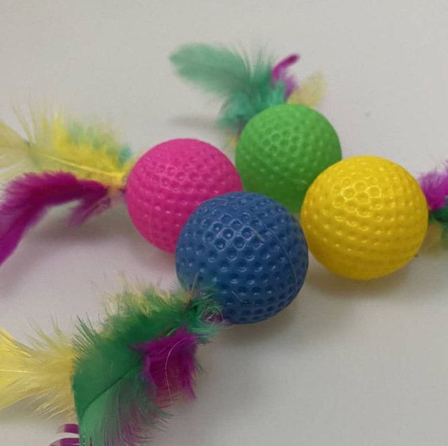 Colorful golf badminton balls, 3.8cm cat-teasing balls, cat sounding toys, pet supplies pic 3