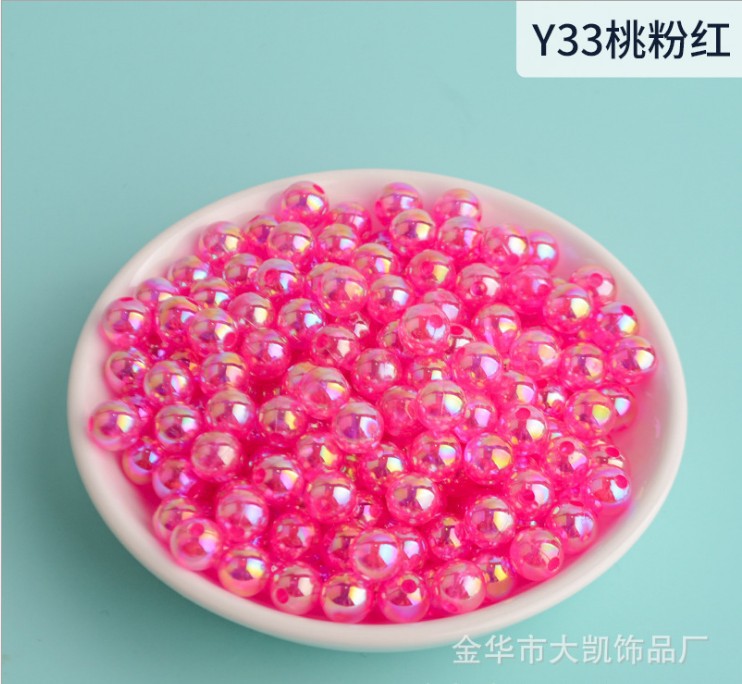 New macaron-colored camellia beads perforated solid rose loose beads diy beading material resin accessories pic 34