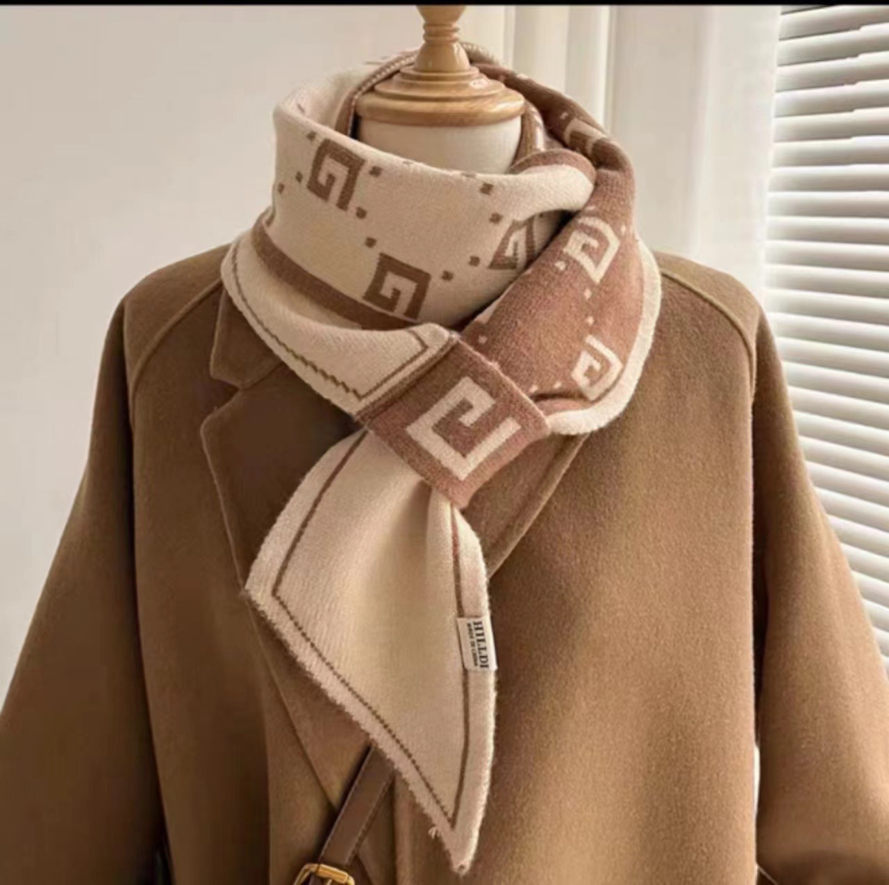 秋冬季韩版新款加厚双面千鸟格百搭保暖围巾氛围学生日韩系简约格详情8