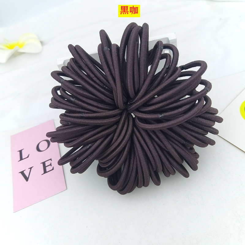 Wholesale of 4MM thick hair ties, colorful high-elasticity hair ties, rubber bands, basic hair bands and hair accessories from Europe and America pic 38