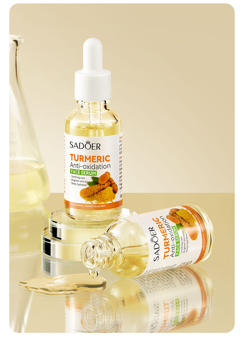 Full English Turmeric Essence SADOER Antioxidant Moisturizing Essence 30ml Cross-border export factory wholesale pic 13