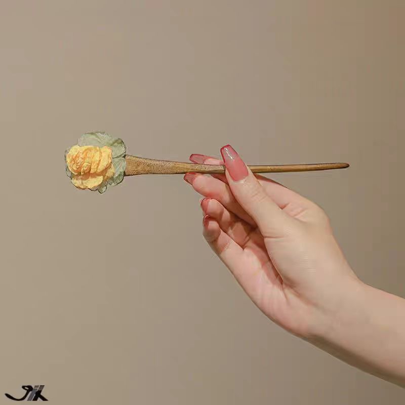 Dried flower hairpin, new Chinese-style high-end hairpin, wooden hairpin for women, ancient-style Hanfu headwear, Chinese-style walking hairpin pic 7