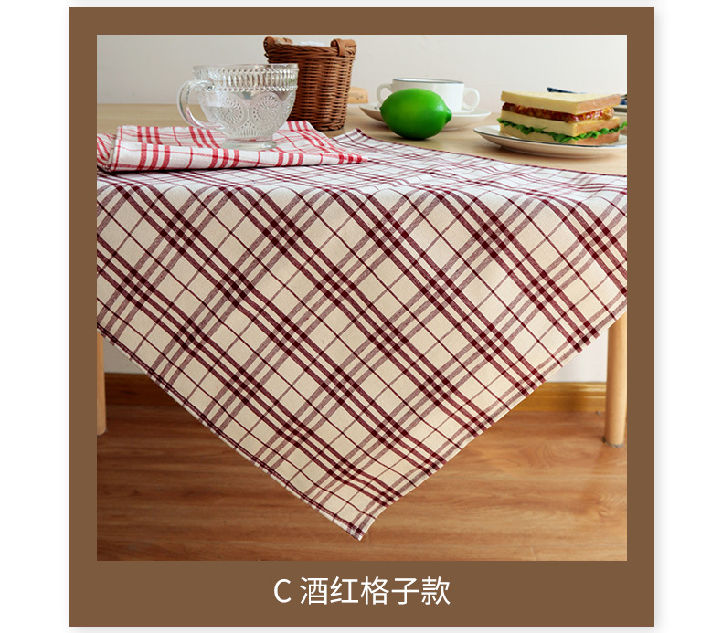 The checkered element is simple and versatile. The cotton and British-style Ziju fabric square napkins, tea napkins and Western napkins pic 6