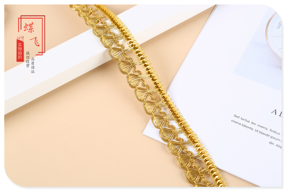 Butterfly single-sided and double-sided gold and silver wire woven lace ethnic costume performance costume accessories woven ribbon decoration pic 8