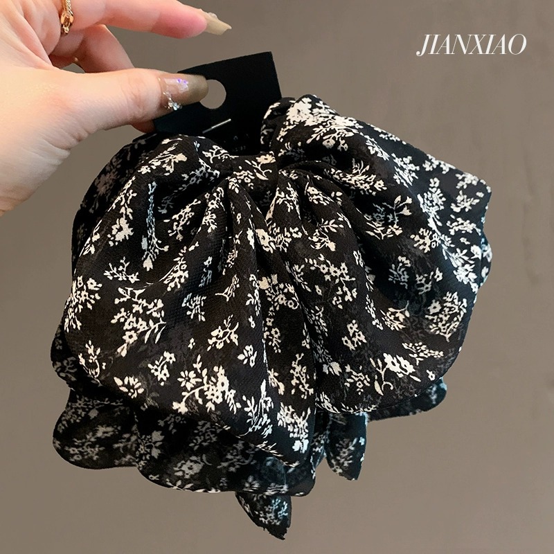 The new head accessories of the national trend series, such as bow hair clips, high-end satin multi-layered ponytail clips, semi-tied hair clips and hair accessories pic 1