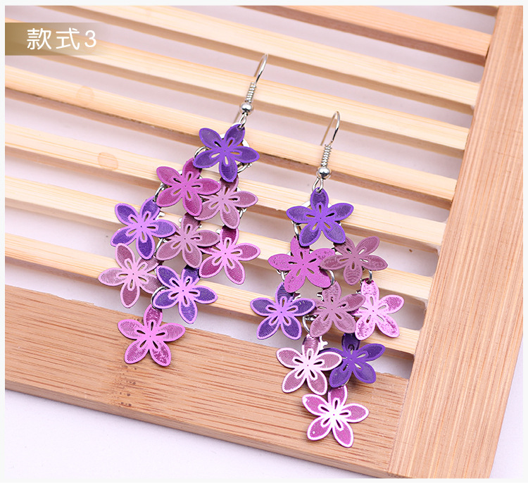 New fashionable and fresh floral color-blocking earrings and pendants, multi-layered eco-friendly tassel earrings and other DIY accessories pic 9